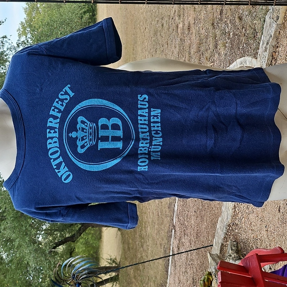 Vintage Cotton Club Thick Blue T-shirt Size 9 OKTOBERFEST HB HOFBRAUHAUS MUNCHEN